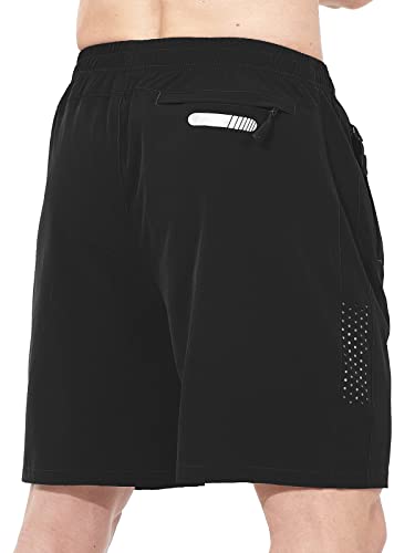 Men's Athletic Running Shorts with Zipper Pockets