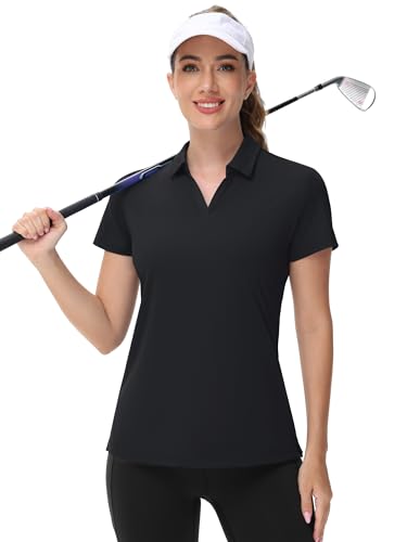 Women's UPF 50+ Quick-Dry Performance V-Neck Polo Shirt