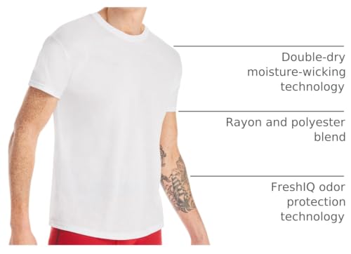 Men's Moisture-Wicking Performance Crewneck Shirts 5-Pack