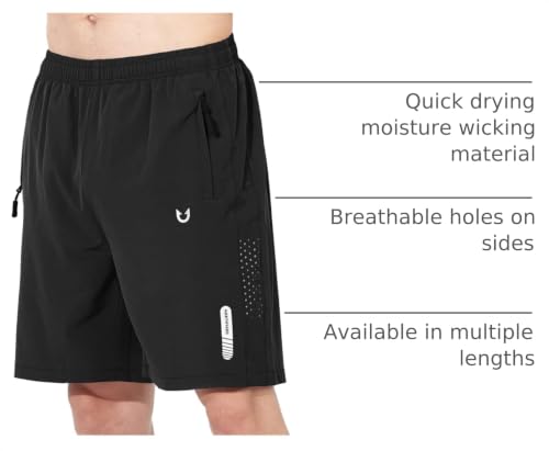 Men's Athletic Running Shorts with Zipper Pockets