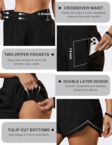 Women's Crossover Athletic Running and Training Shorts