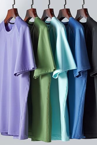 Men's Quick-Dry Crewneck Performance T-Shirts 5-Pack