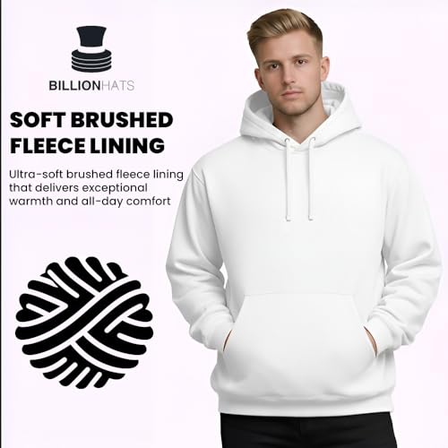 BILLIONHATS 24 Pack of Wholesale Hoodie Sweatshirts, Men's Women's Unisex Hoodies Cotton Blend, Bulk Adults Sweatshirt, Homeless Donation WHITE SIZE 3X-LARGE
