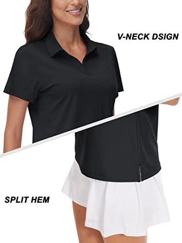 Women's UPF 50+ Quick-Dry Performance V-Neck Polo Shirt