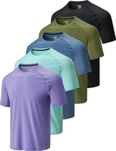 Men's Quick-Dry Crewneck Performance T-Shirts 5-Pack