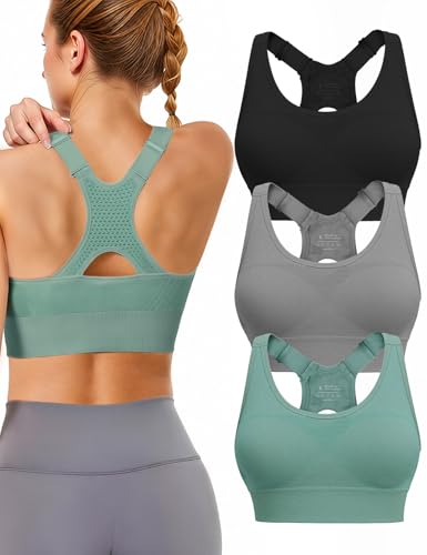 Women's High-Support Adjustable Padded Racerback Sports Bra