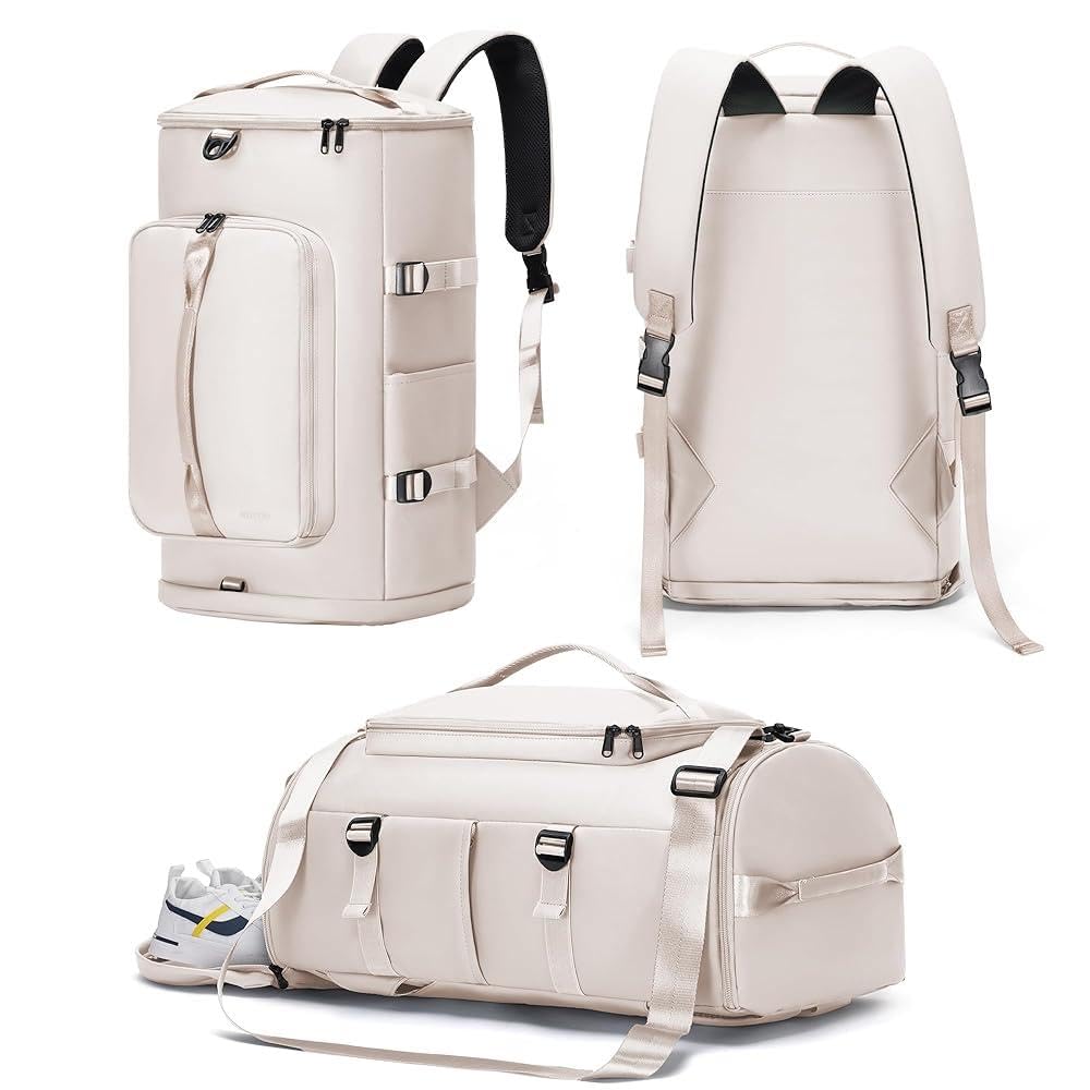 Unisex Gym Duffel Backpack with Shoe and Wet Compartments