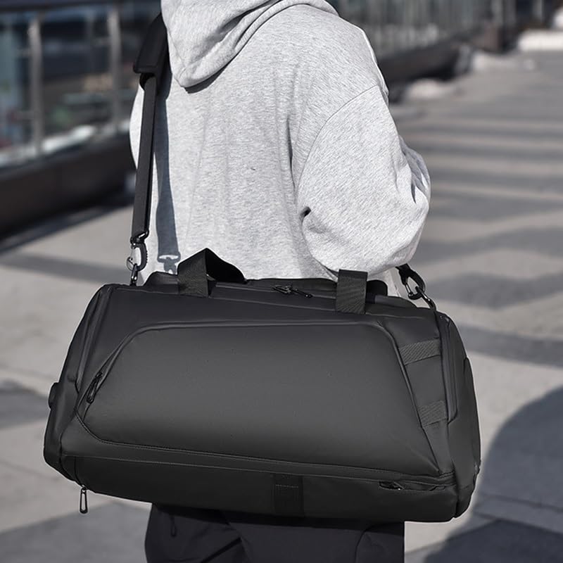 Men's Large Capacity Gym Bag with Wet Dry Compartment