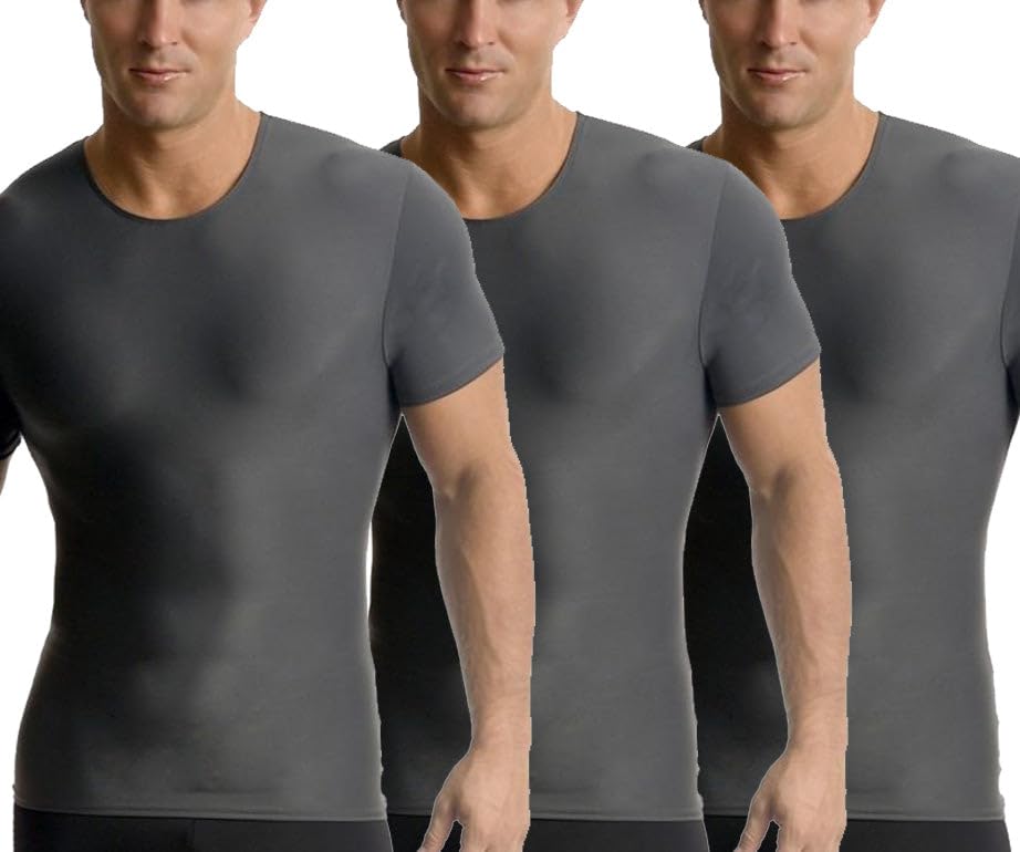 Men's Compression Crew Neck Performance Shirts 3-Pack