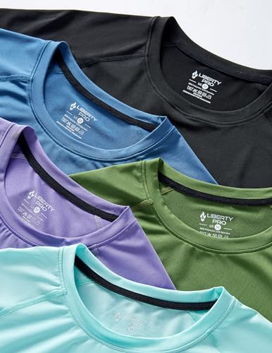 Men's Quick-Dry Crewneck Performance T-Shirts 5-Pack
