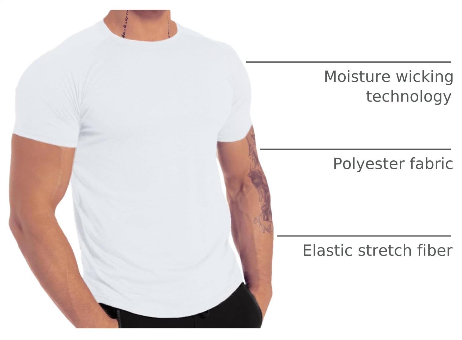 Men's Moisture-Wicking Performance Training T-Shirts 3-Pack