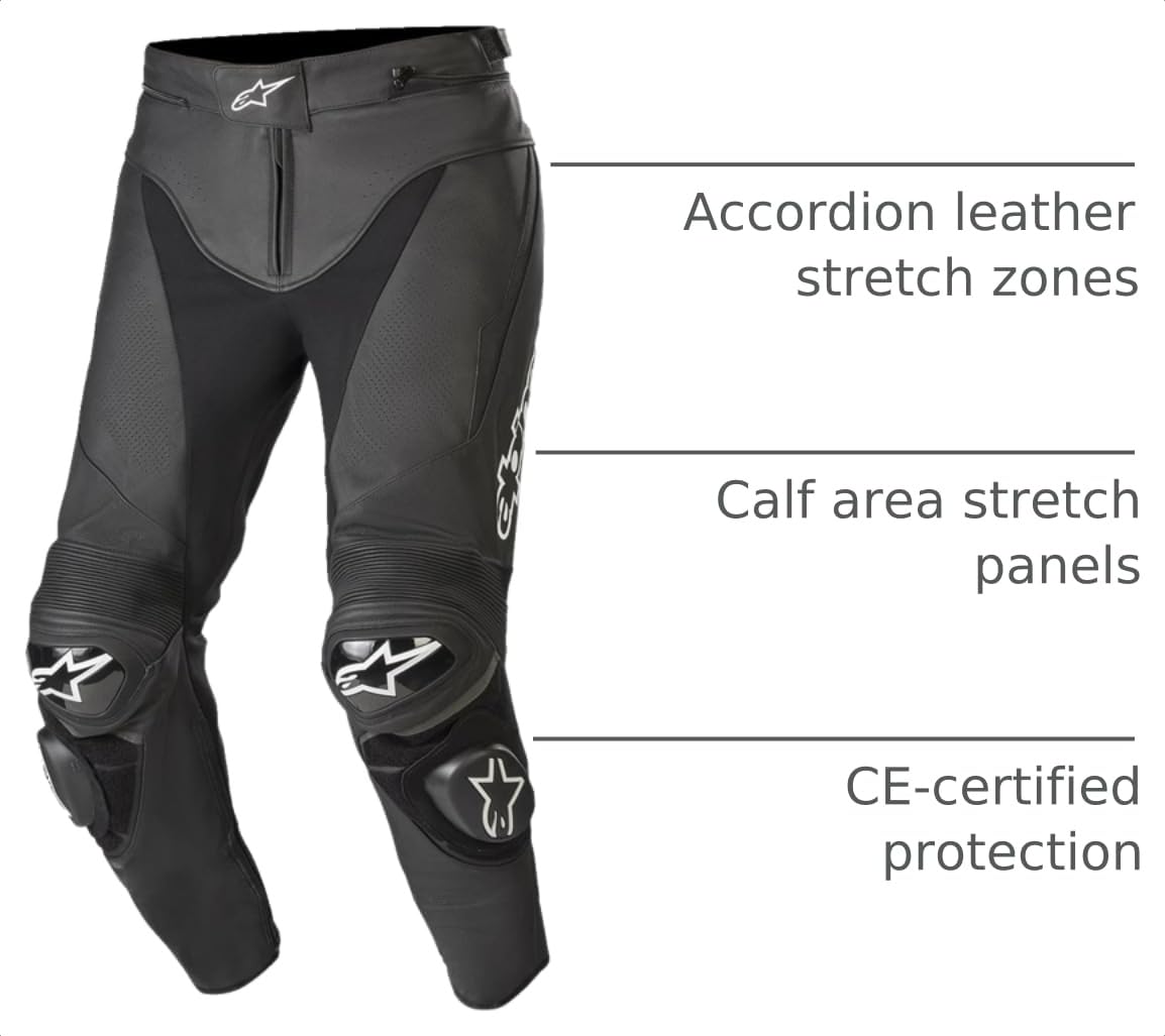 Men's Protective Leather Performance Motorcycle Pants