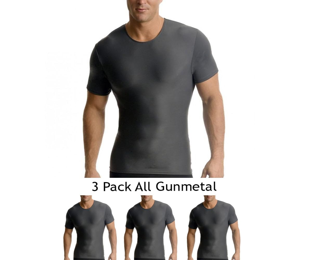 Men's Compression Crew Neck Performance Shirts 3-Pack