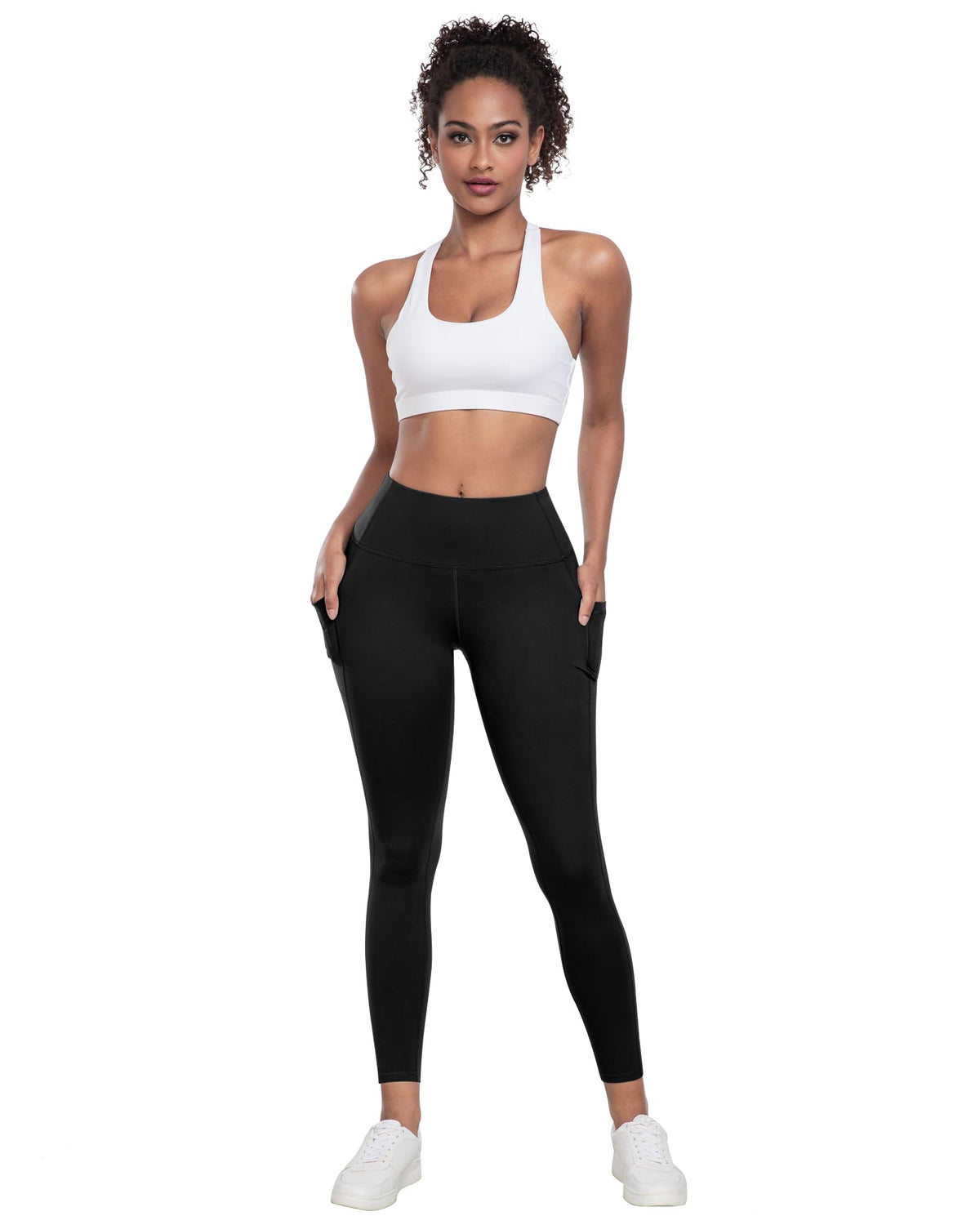 Women's High-Waisted Workout Leggings with Pockets 6-Pack