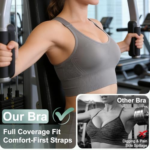 Women's High-Support Adjustable Padded Racerback Sports Bra