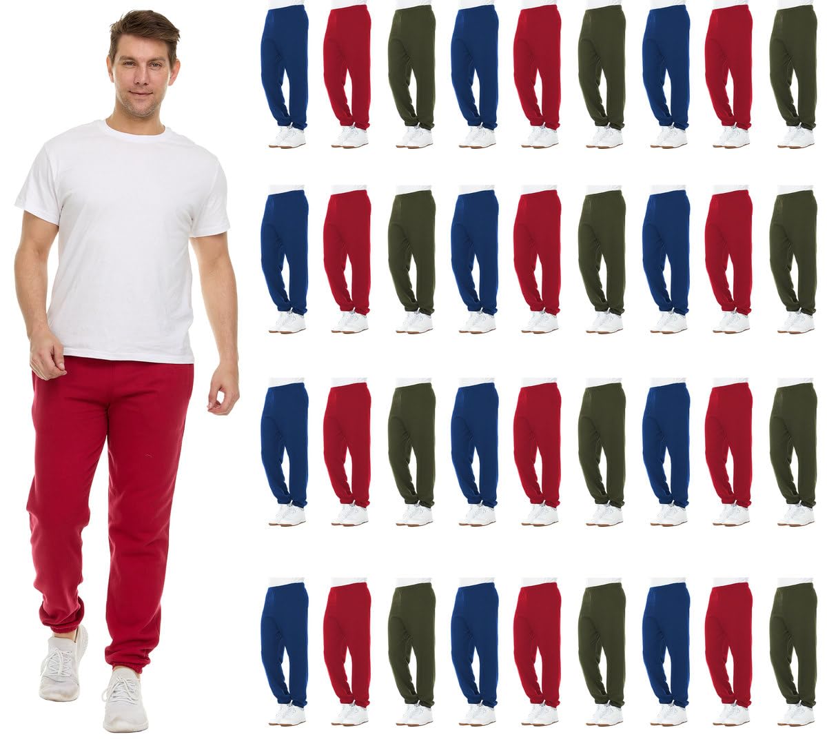 Men's Comfortable Athletic Jogger Sweatpants 36-Pack