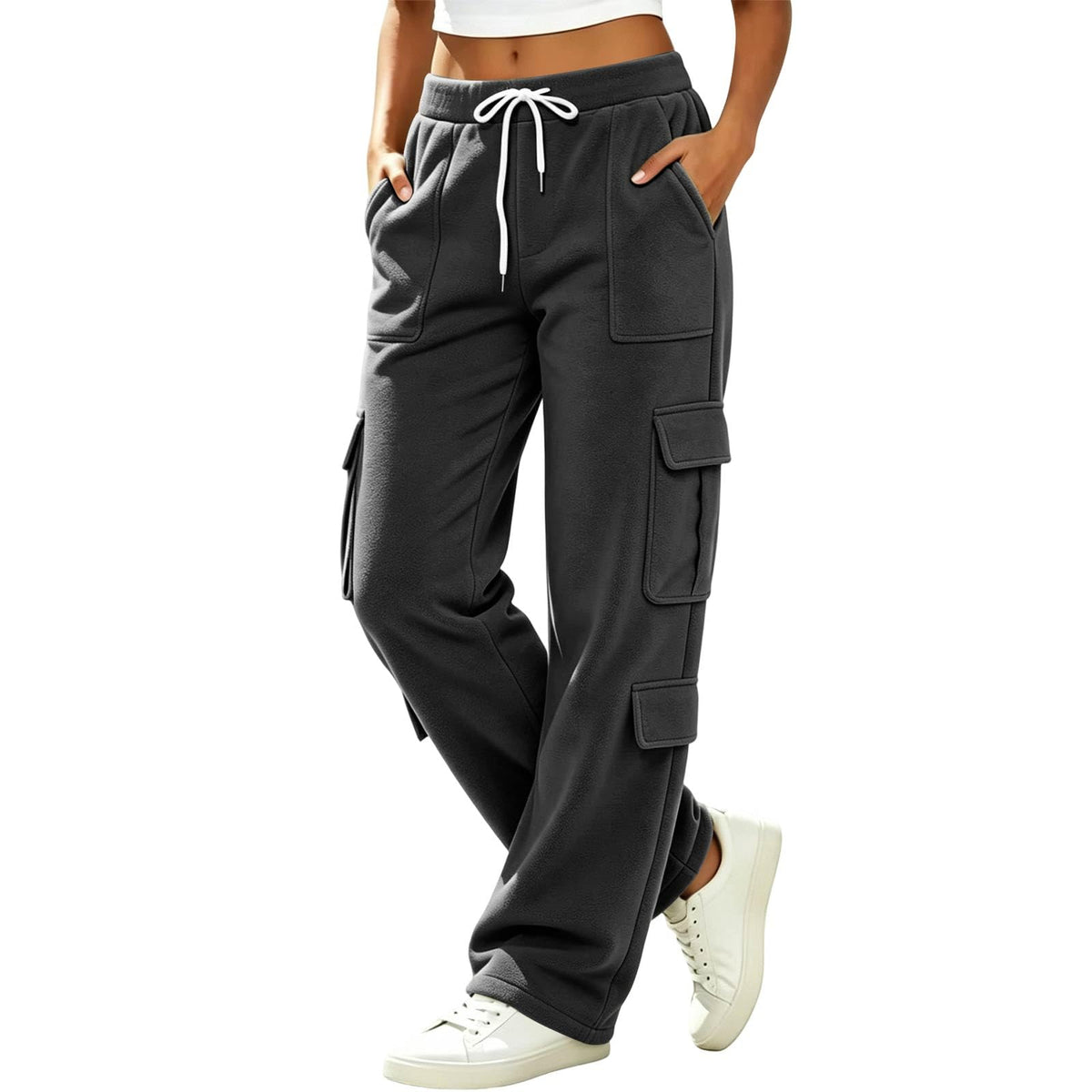 Women's Drawstring Multi-Pocket Cargo Jogger Pants