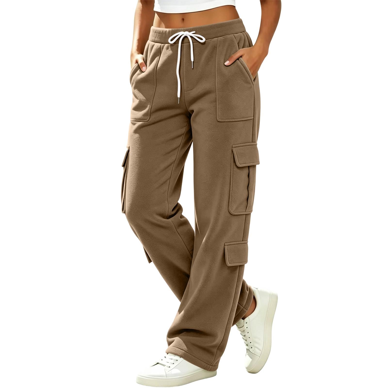 Women's Drawstring Multi-Pocket Cargo Jogger Pants