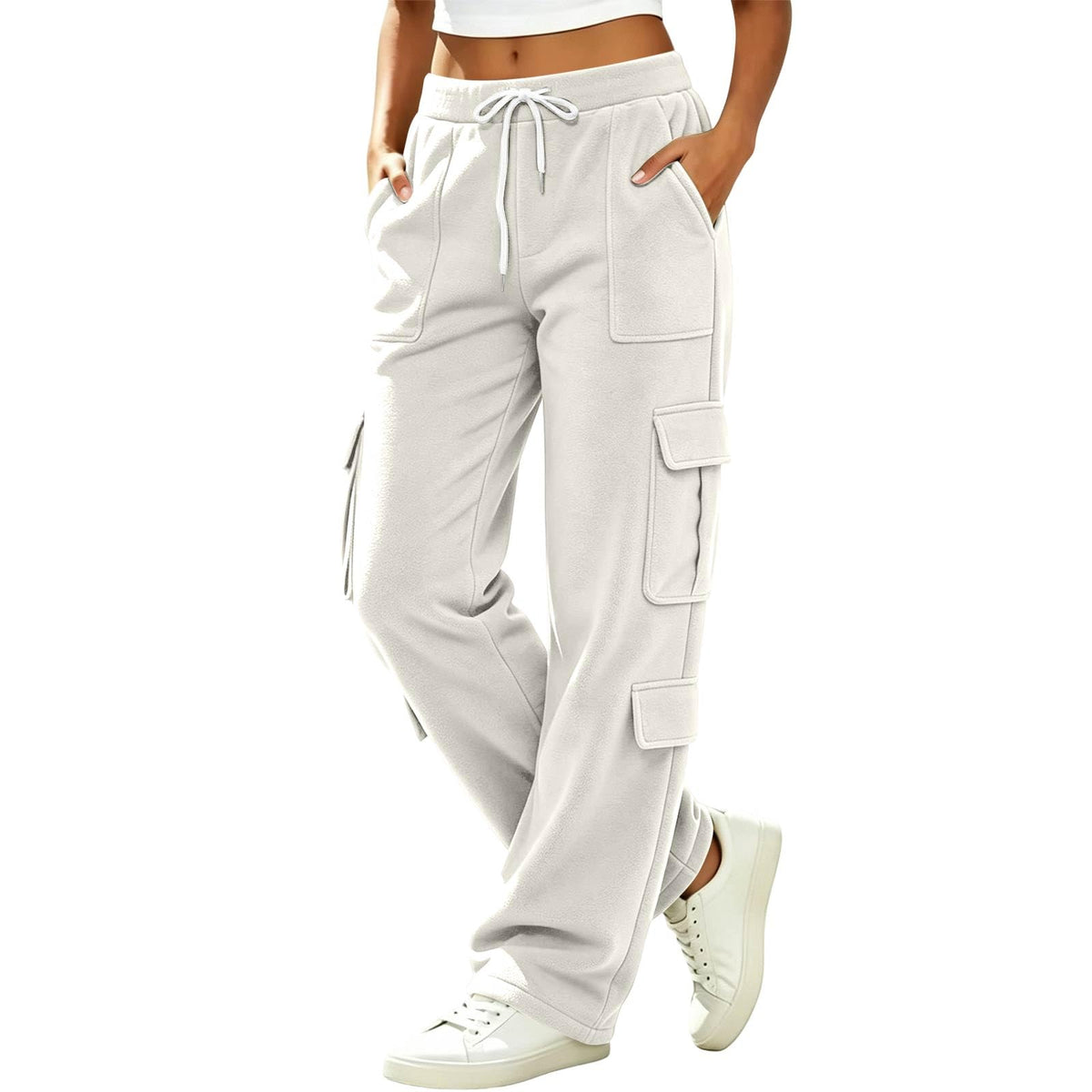 Women's Drawstring Multi-Pocket Cargo Jogger Pants