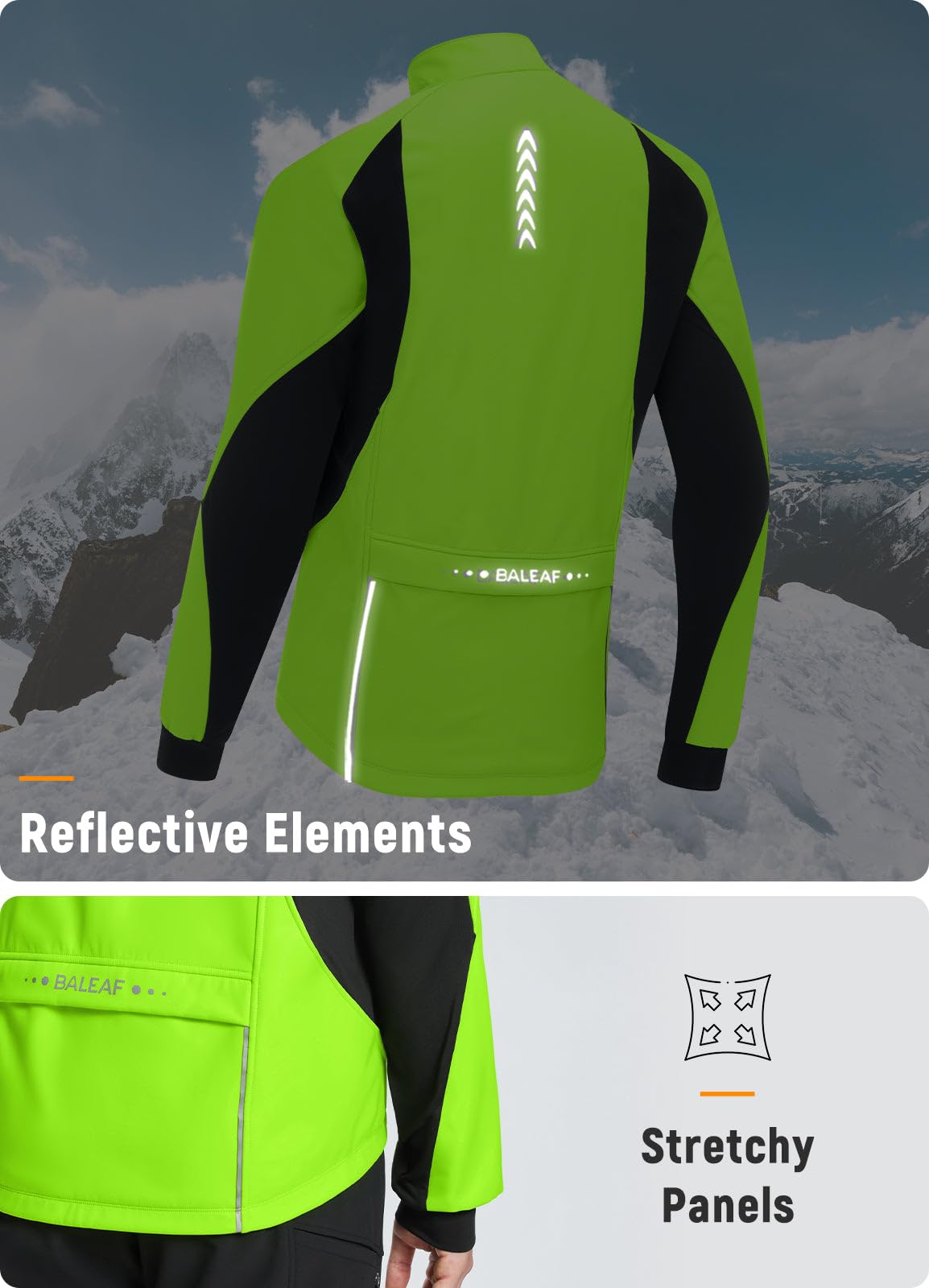 Men's Water-Resistant Winter Running and Cycling Jacket