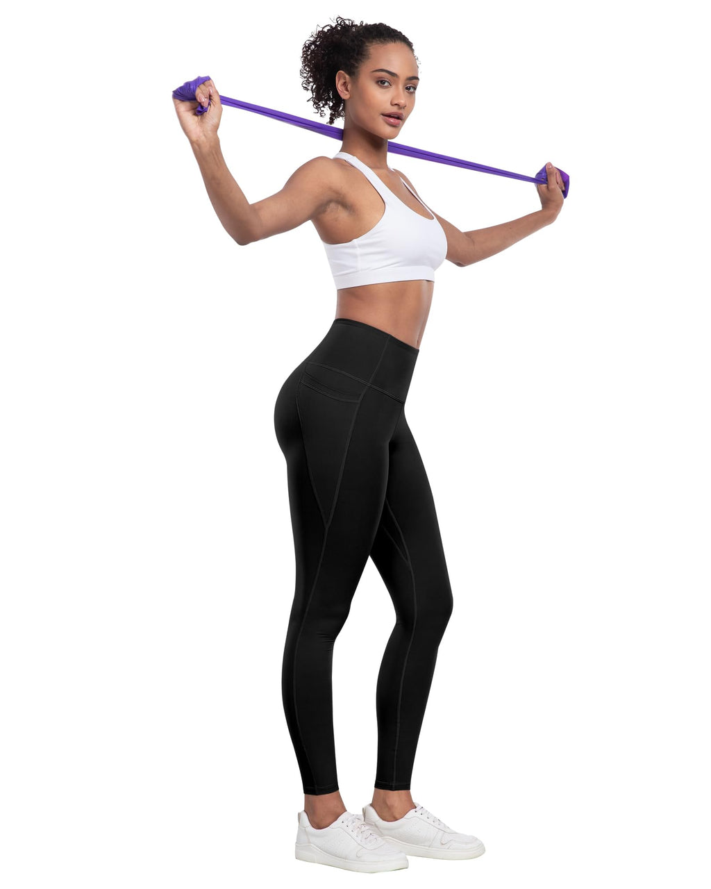 Women's High-Waisted Workout Leggings with Pockets 6-Pack