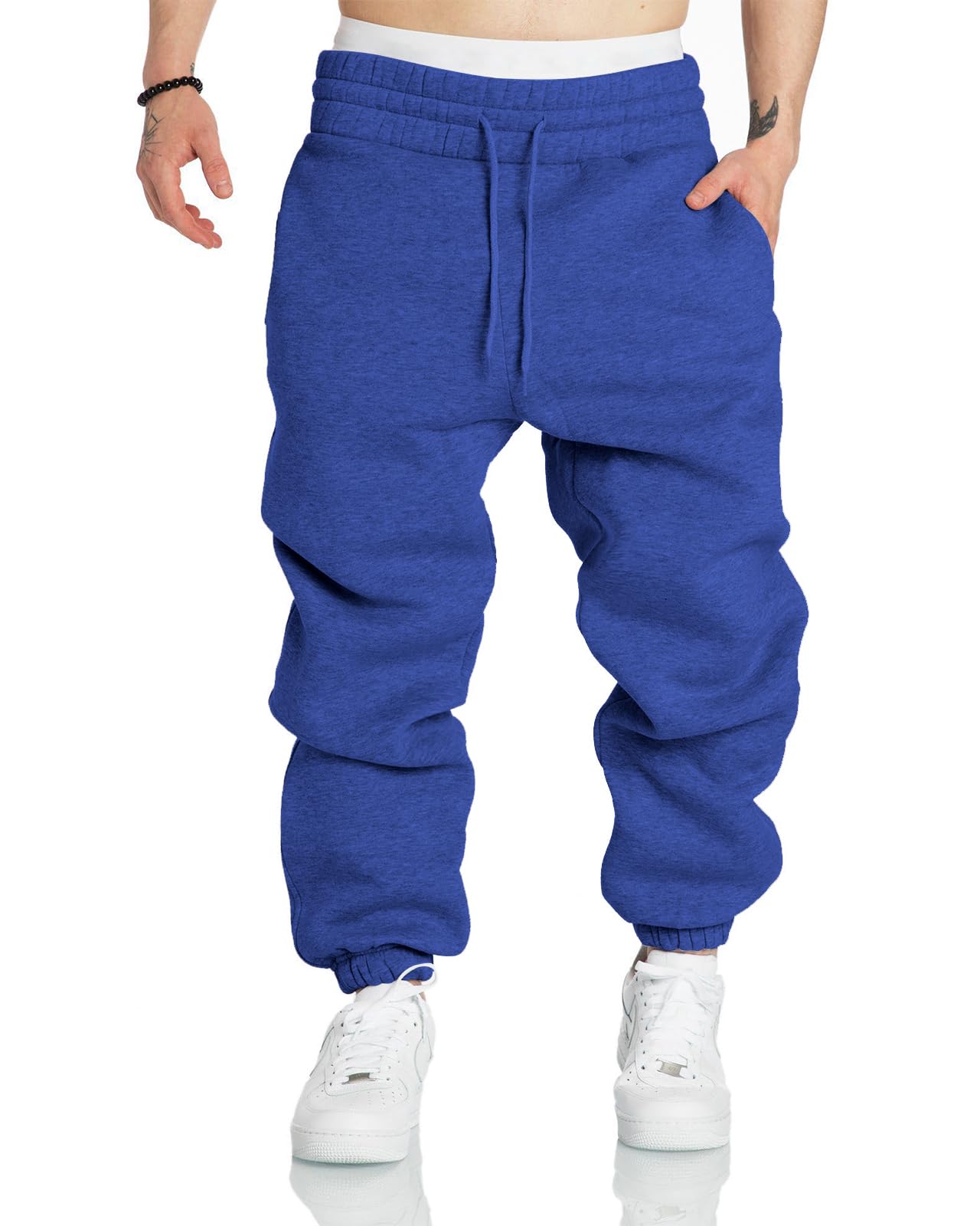 Men's Cotton Tapered Athletic Jogger Pants with Pockets