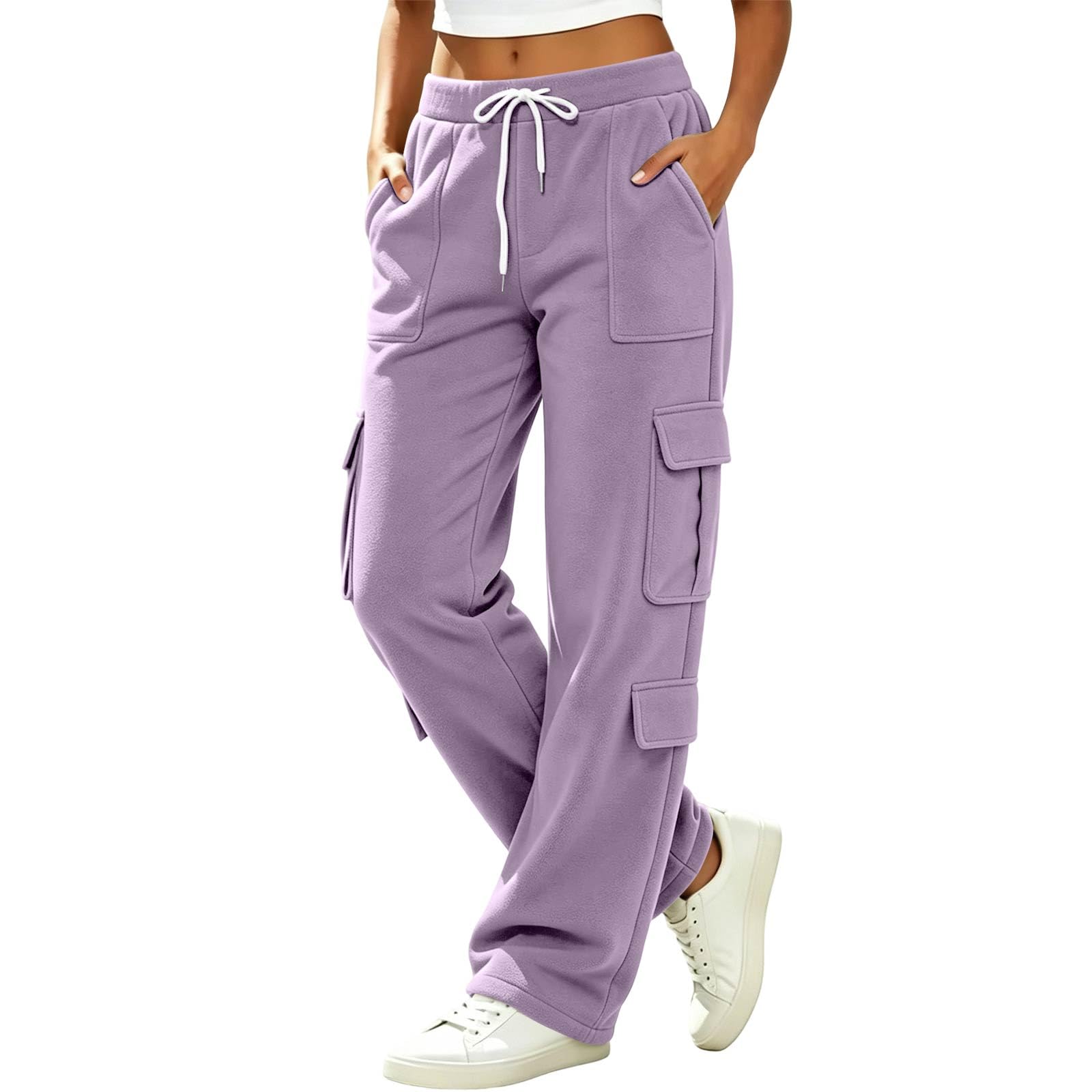 Women's Drawstring Multi-Pocket Cargo Jogger Pants