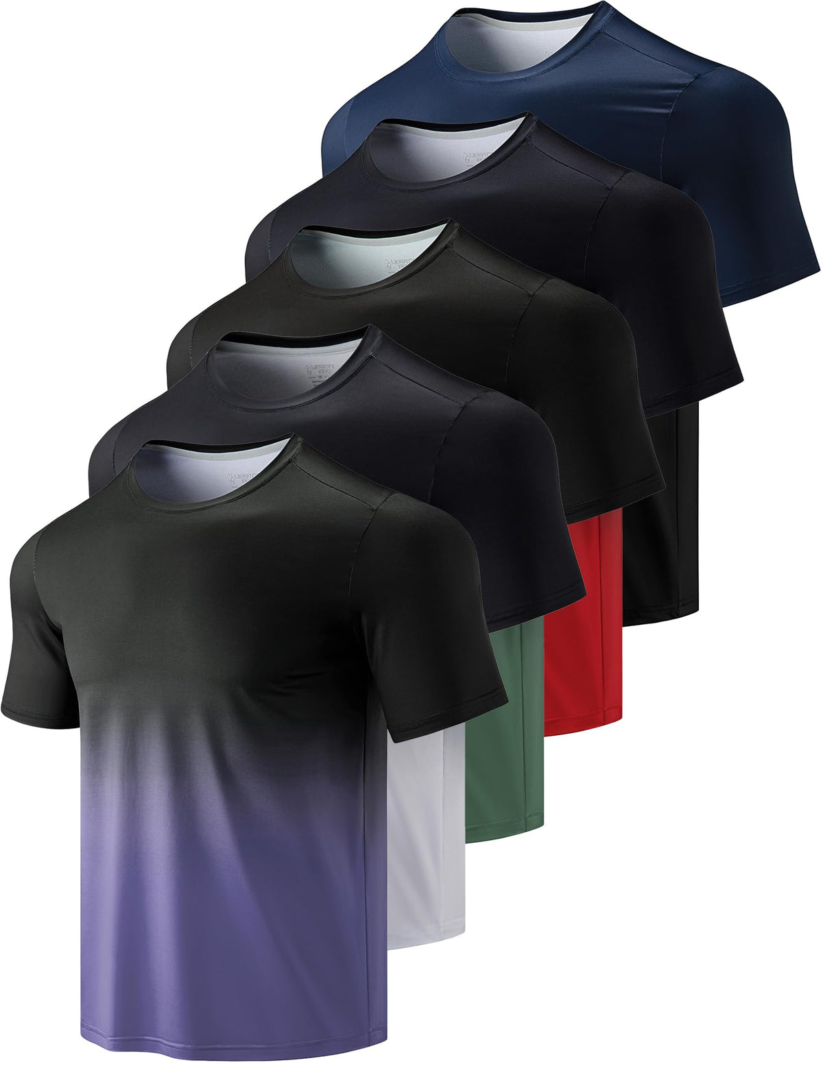 Men's Quick-Dry Crewneck Performance T-Shirts 5-Pack