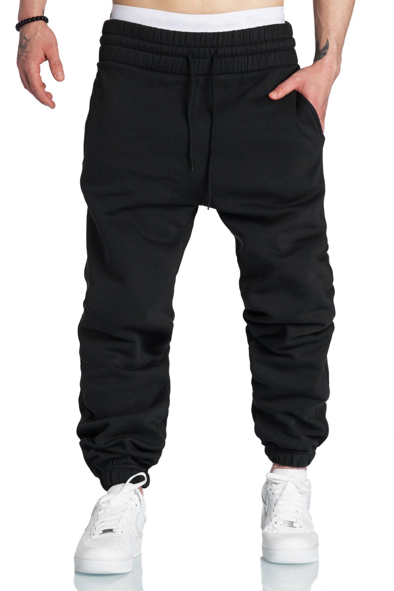 Men's Cotton Tapered Athletic Jogger Pants with Pockets