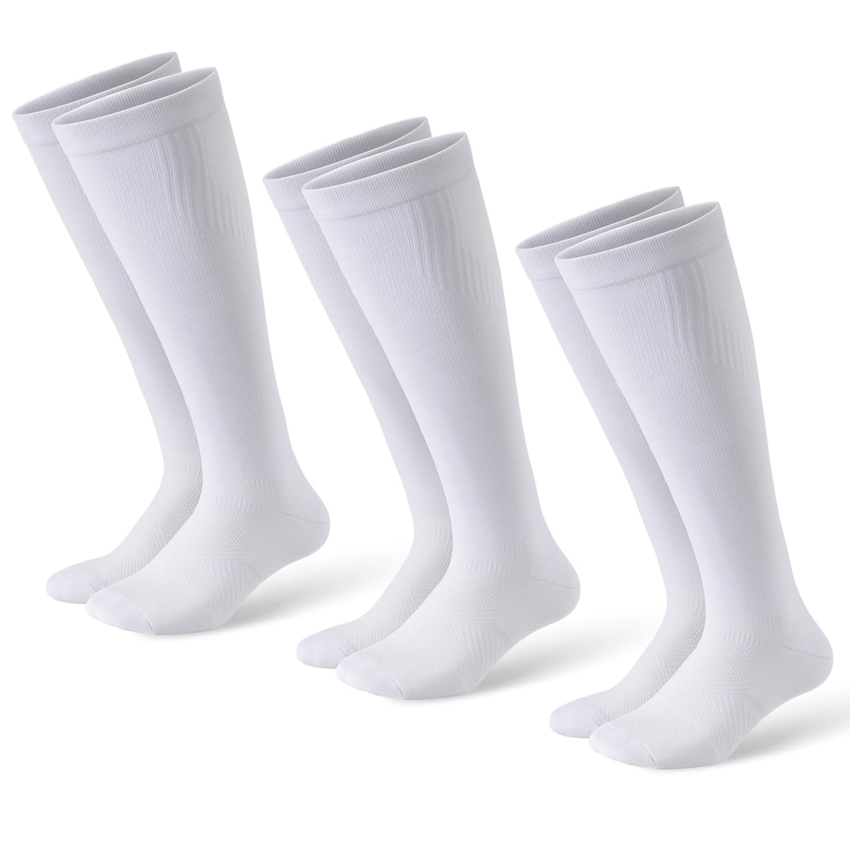 Unisex 15-20 mmHg Compression Support Socks 3-Pack