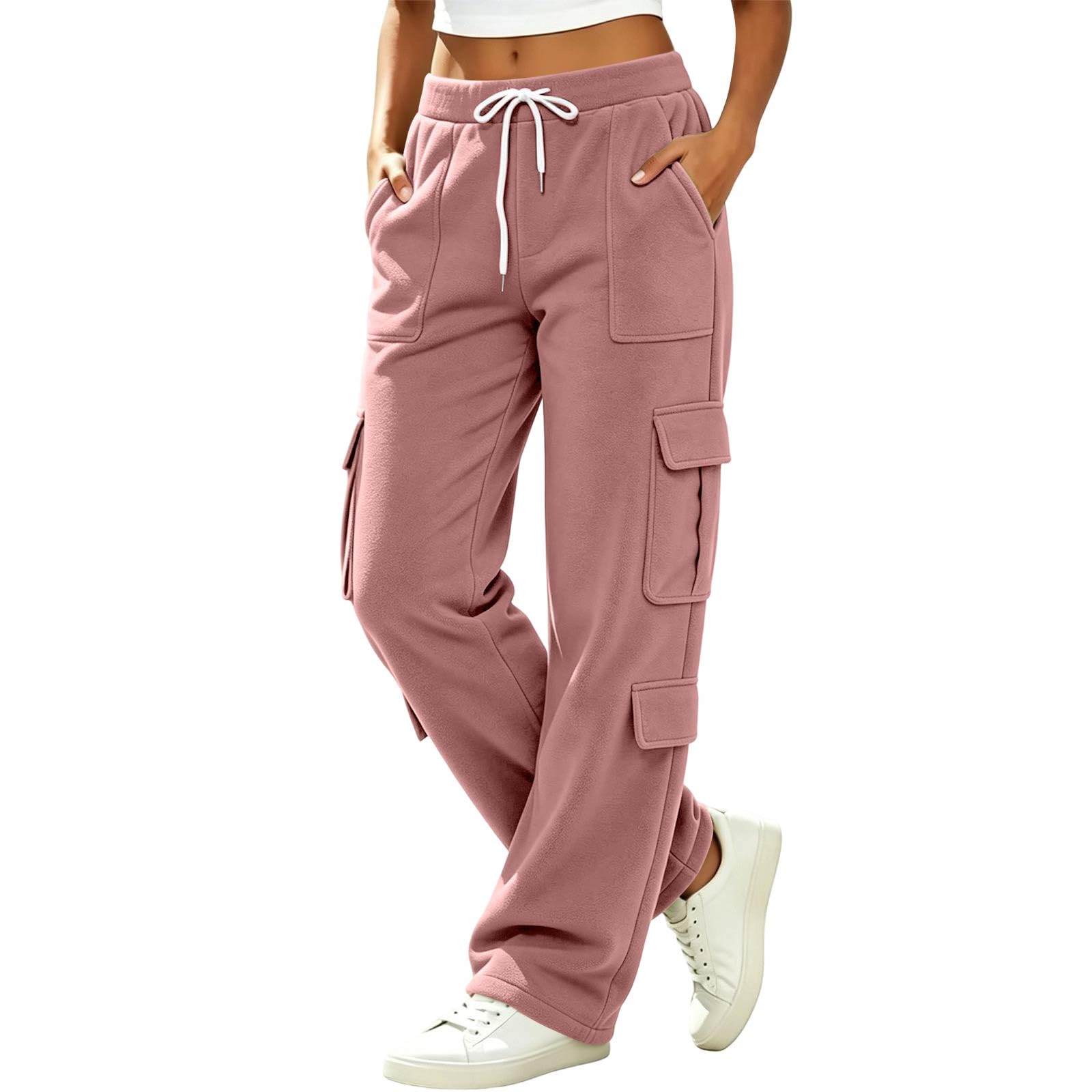 Women's Drawstring Multi-Pocket Cargo Jogger Pants