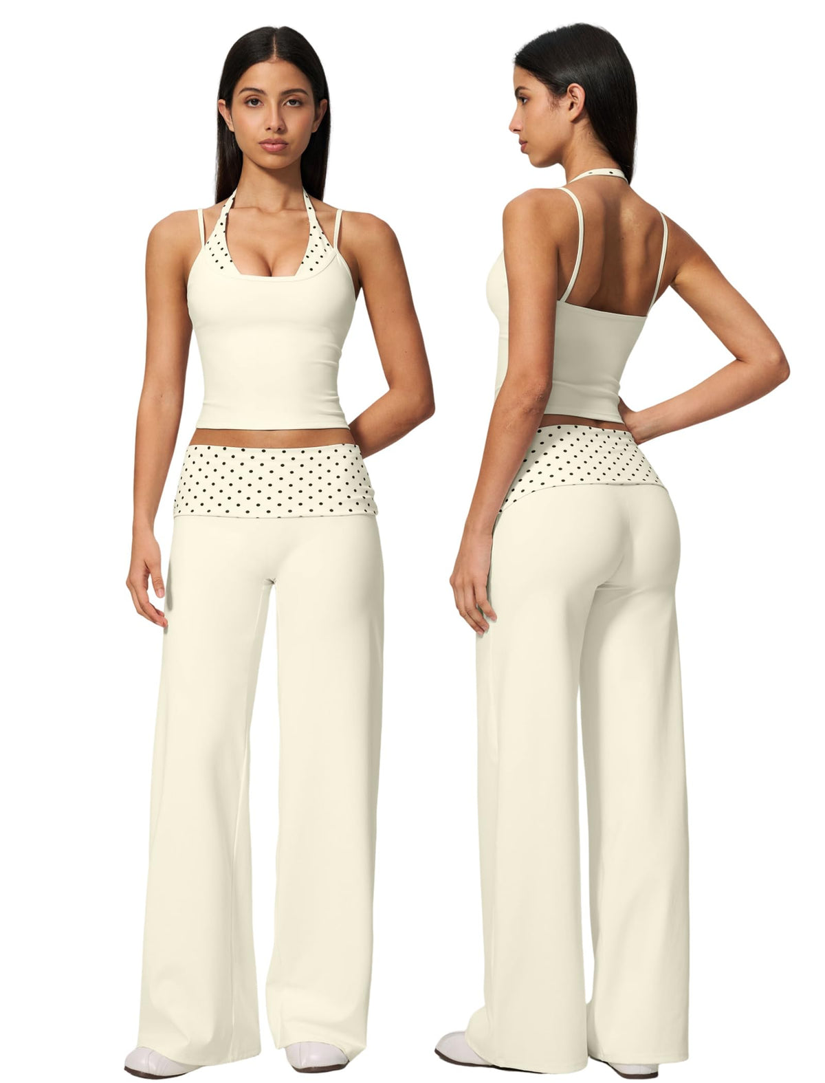 Women's Halter Top and Wide-Leg Yoga Pants 2-Piece Set