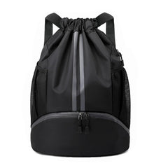 Drawstring Gym Backpack with Separate Shoe Compartment