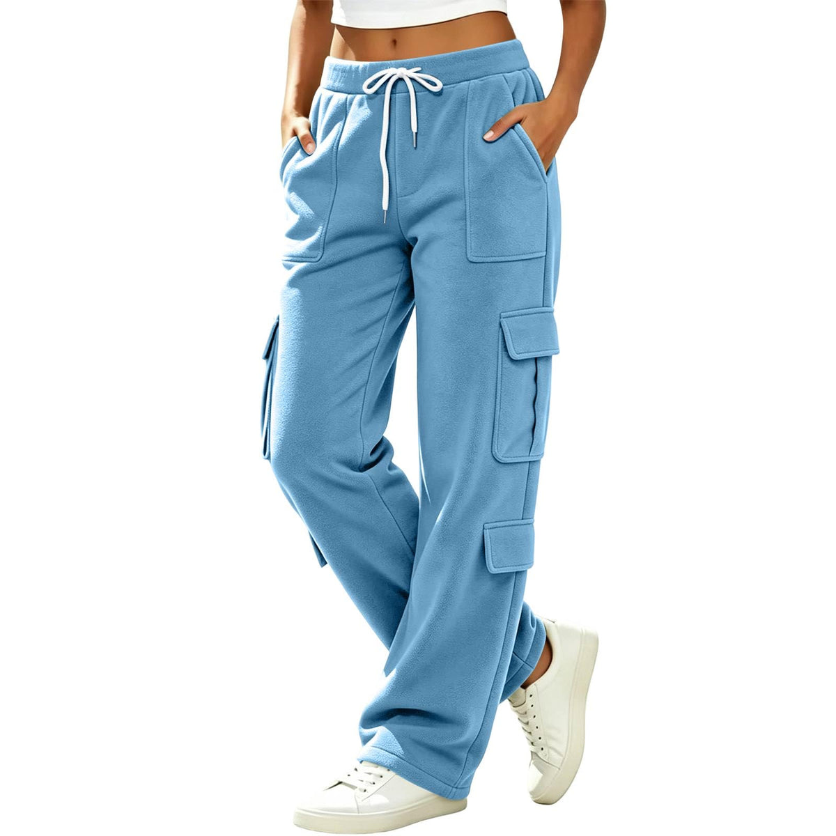 Women's Drawstring Multi-Pocket Cargo Jogger Pants