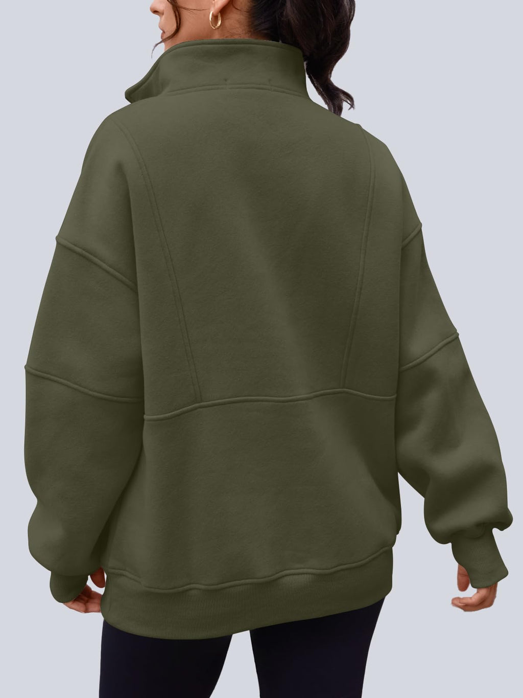 Women's Oversized Fleece Quarter-Zip Performance Pullover