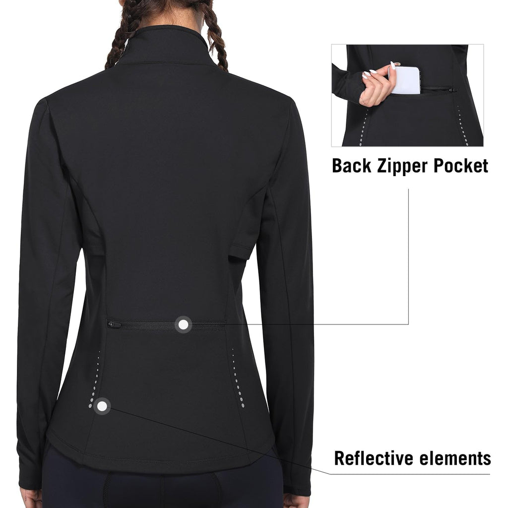 Women's Water-Resistant Fleece Running and Cycling Jacket