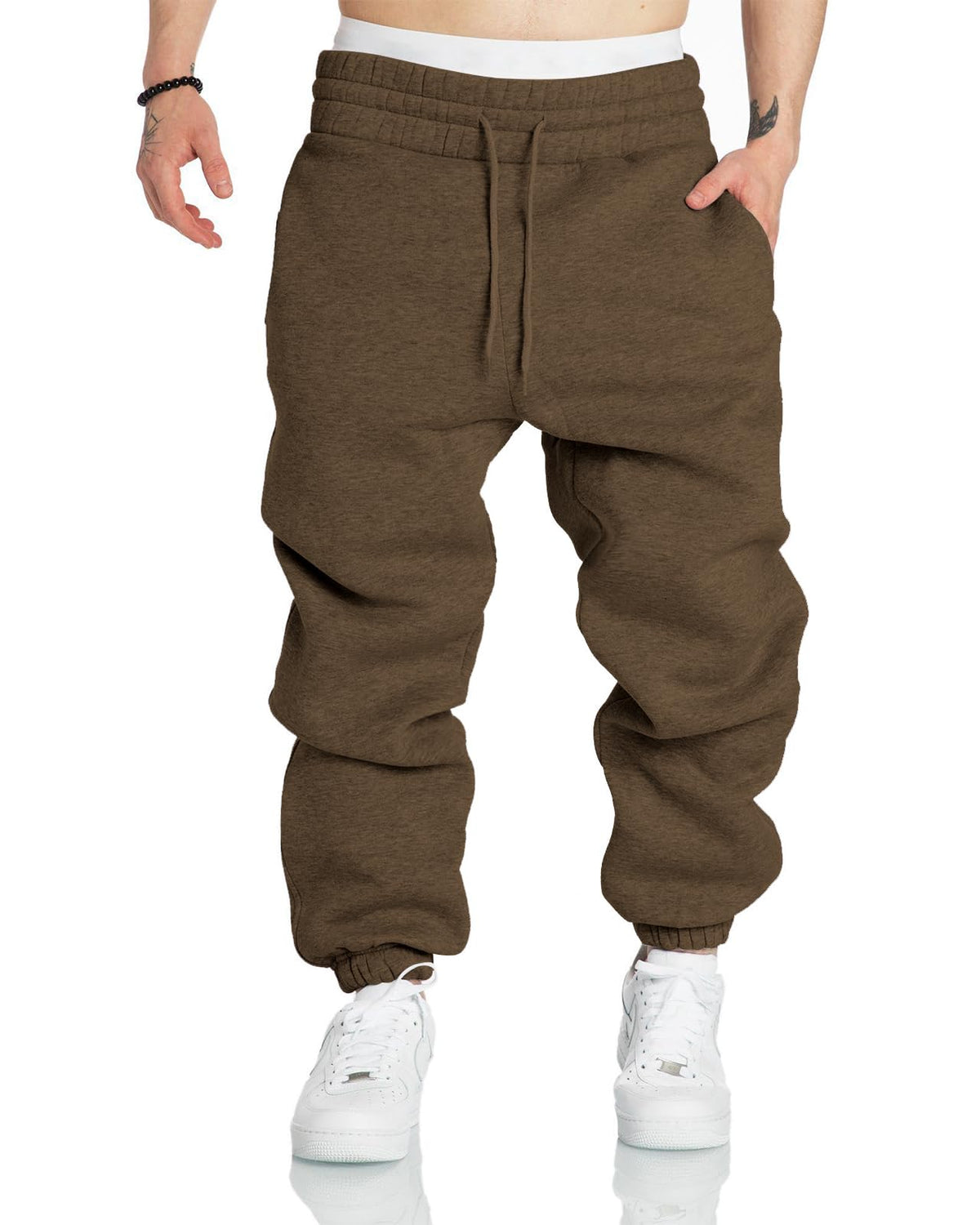 Men's Cotton Tapered Athletic Jogger Pants with Pockets
