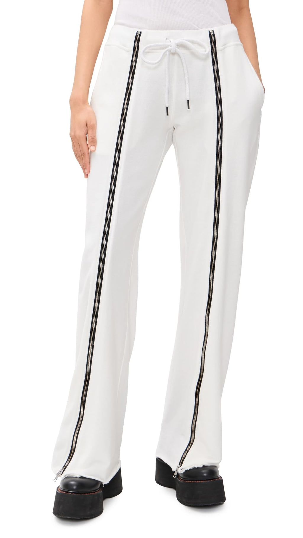 Women's Zippered Wide-Leg Performance Sweatpants