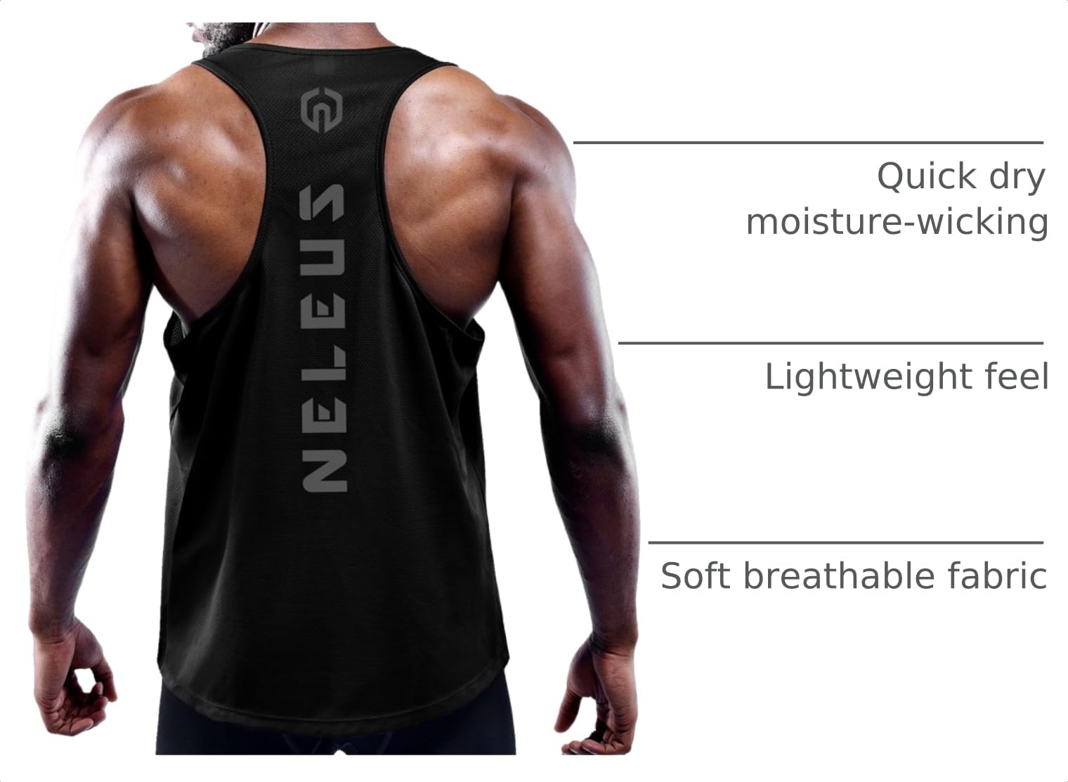 Men's Quick-Dry Y-Back Performance Training Tanks 3-Pack