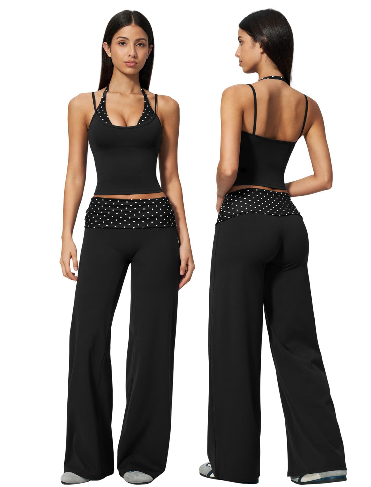 Women's Halter Top and Wide-Leg Yoga Pants 2-Piece Set
