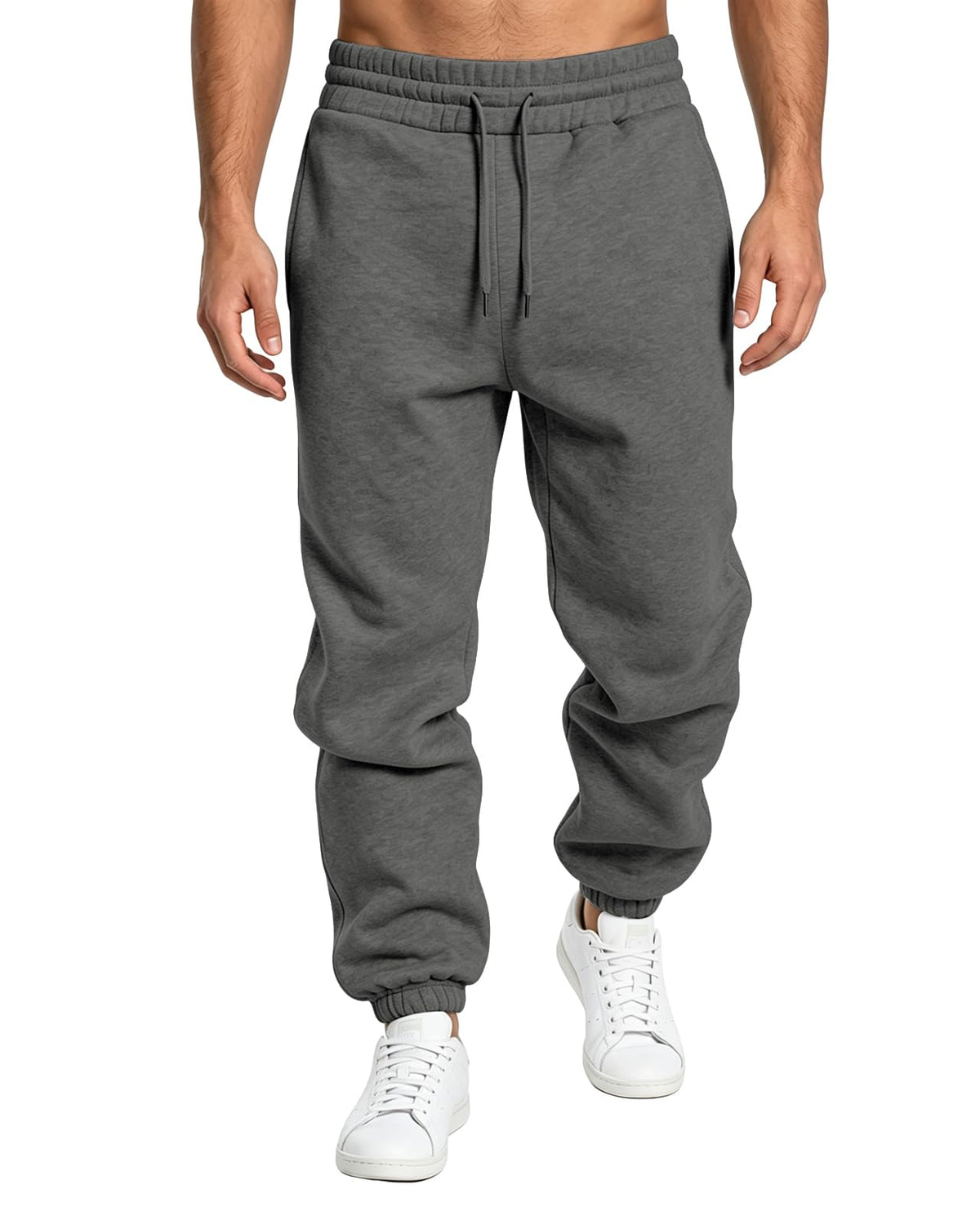 Men's Cotton Tapered Athletic Jogger Pants with Pockets