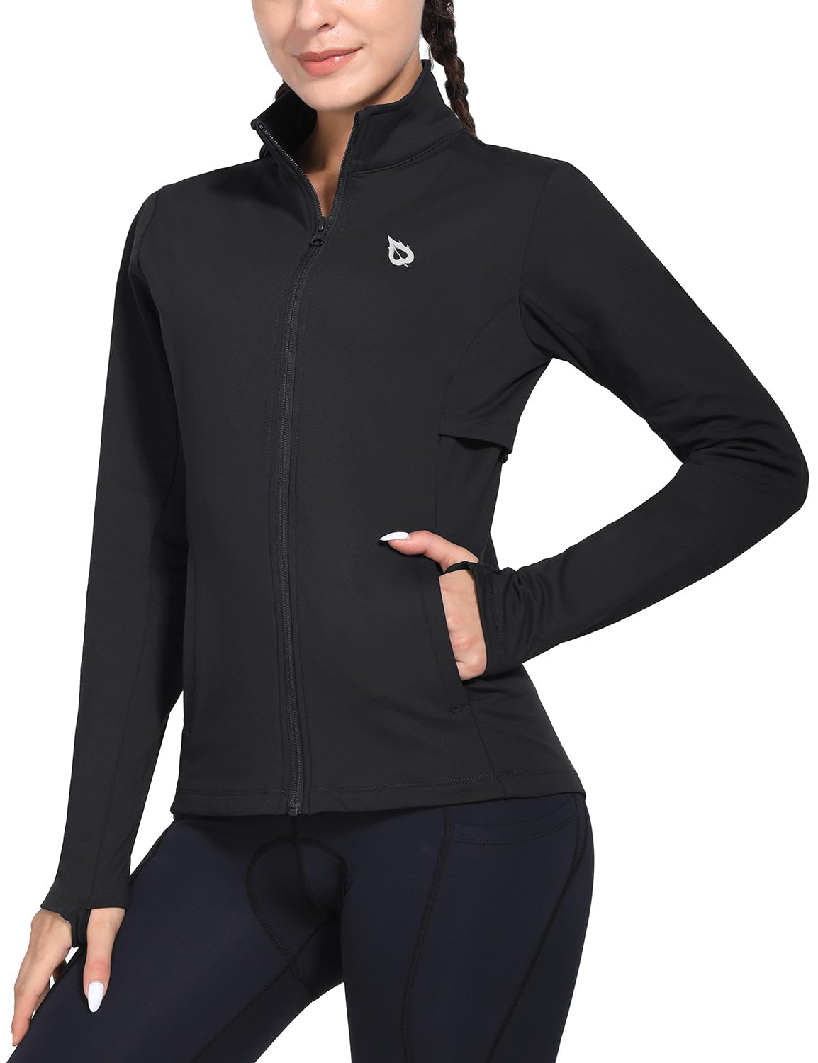 Women's Water-Resistant Fleece Running and Cycling Jacket