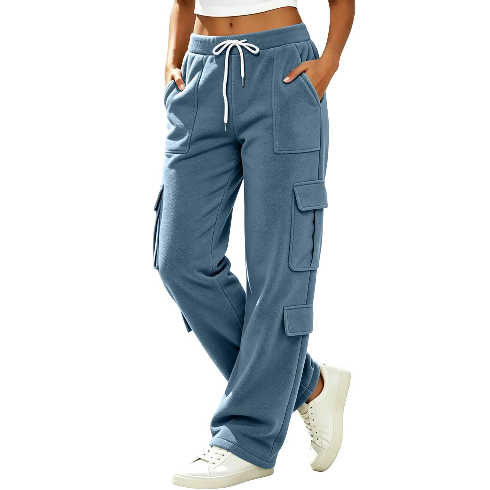 Women's Drawstring Multi-Pocket Cargo Jogger Pants