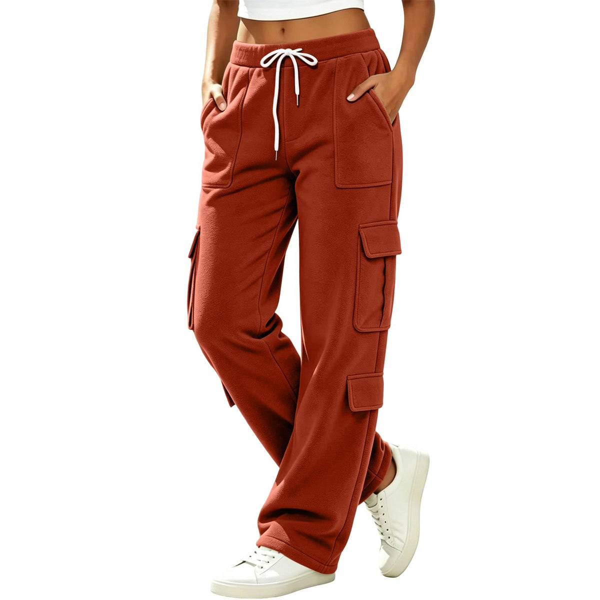 Women's Drawstring Multi-Pocket Cargo Jogger Pants