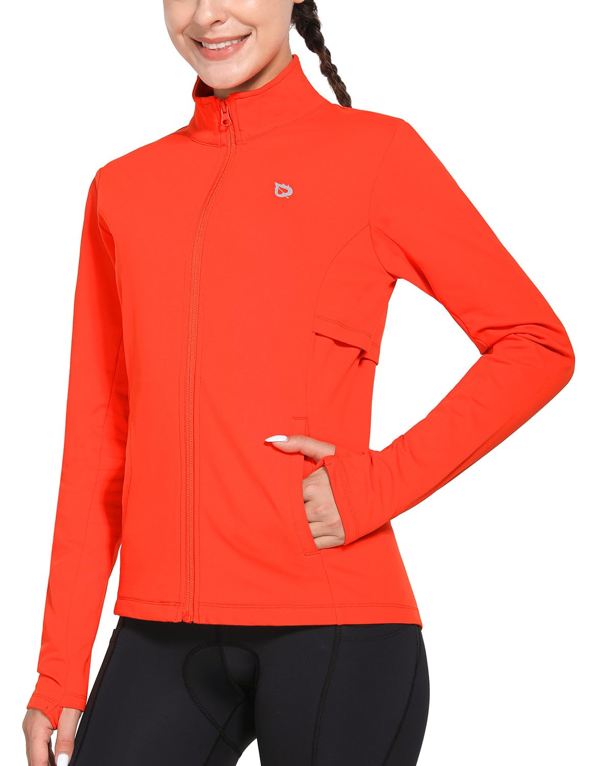 Women's Water-Resistant Fleece Running and Cycling Jacket