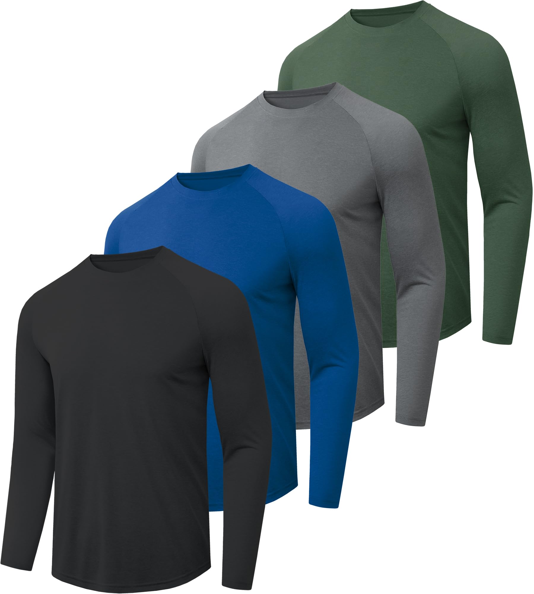 Men's Quick-Dry Moisture-Wicking Long-Sleeve Shirts 4-Pack
