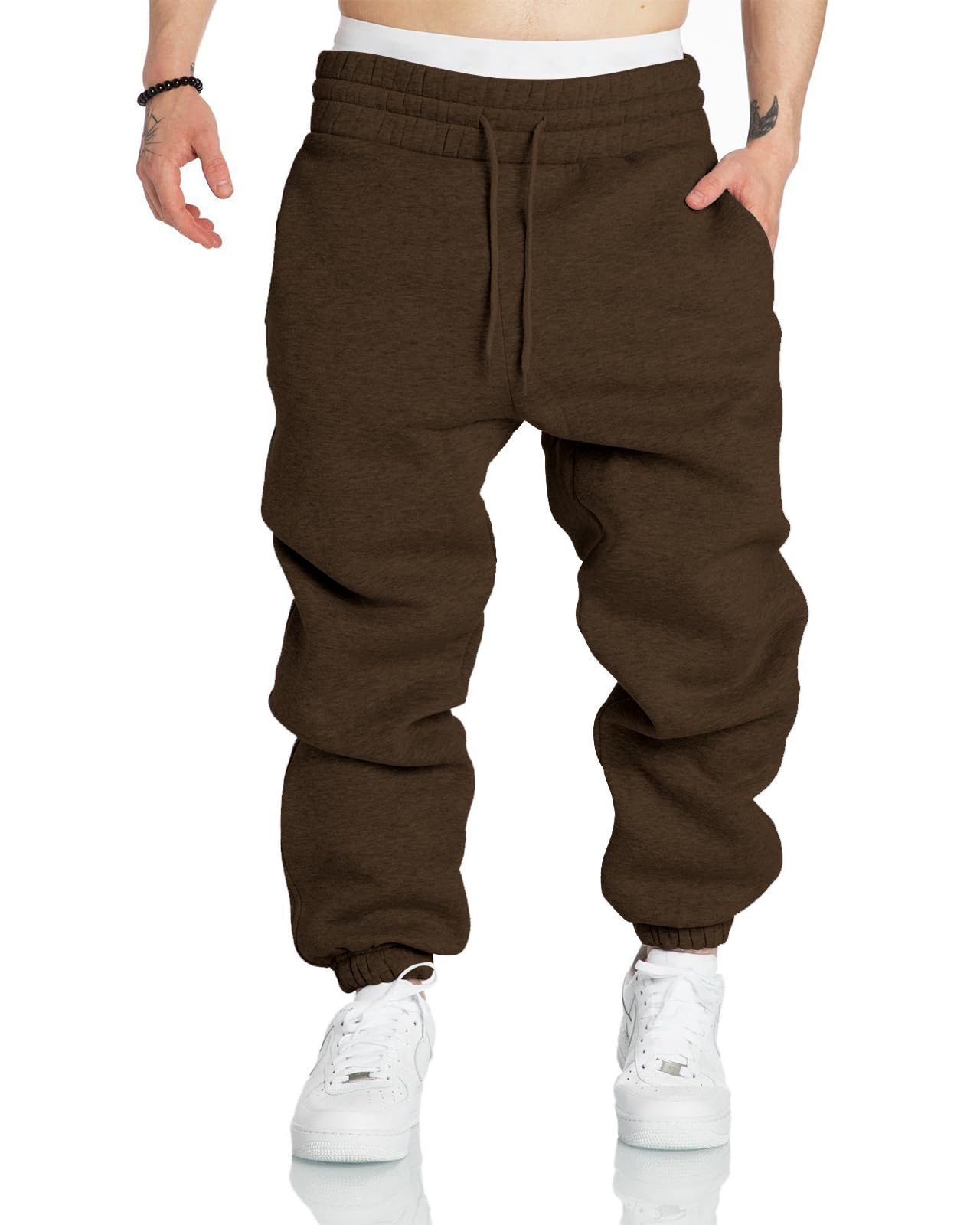 Men's Cotton Tapered Athletic Jogger Pants with Pockets