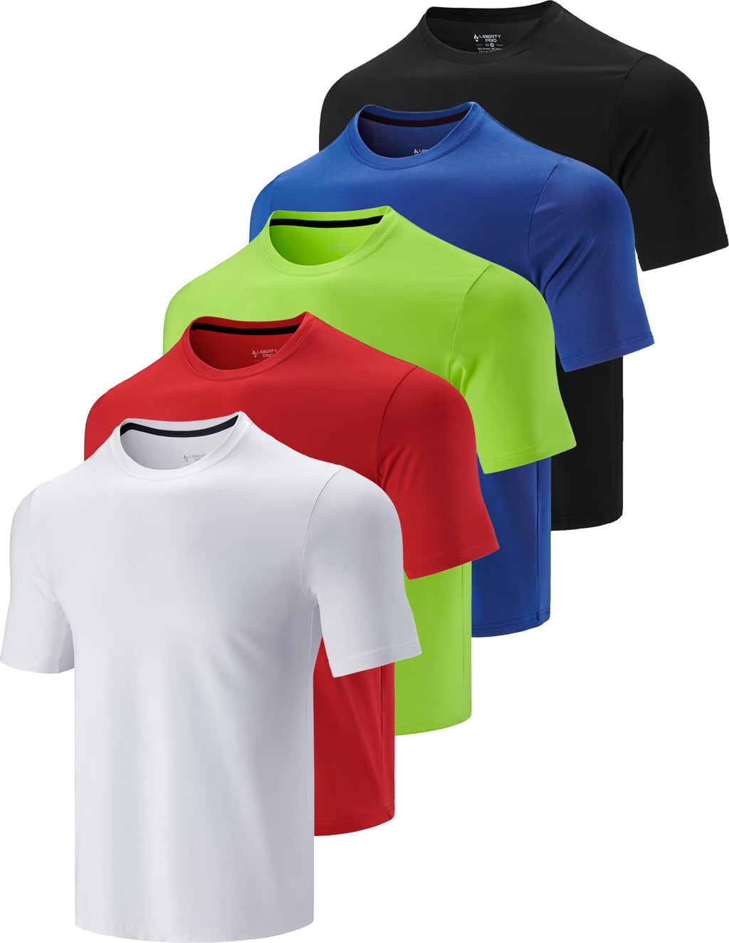 Men's Quick-Dry Crewneck Performance T-Shirts 5-Pack
