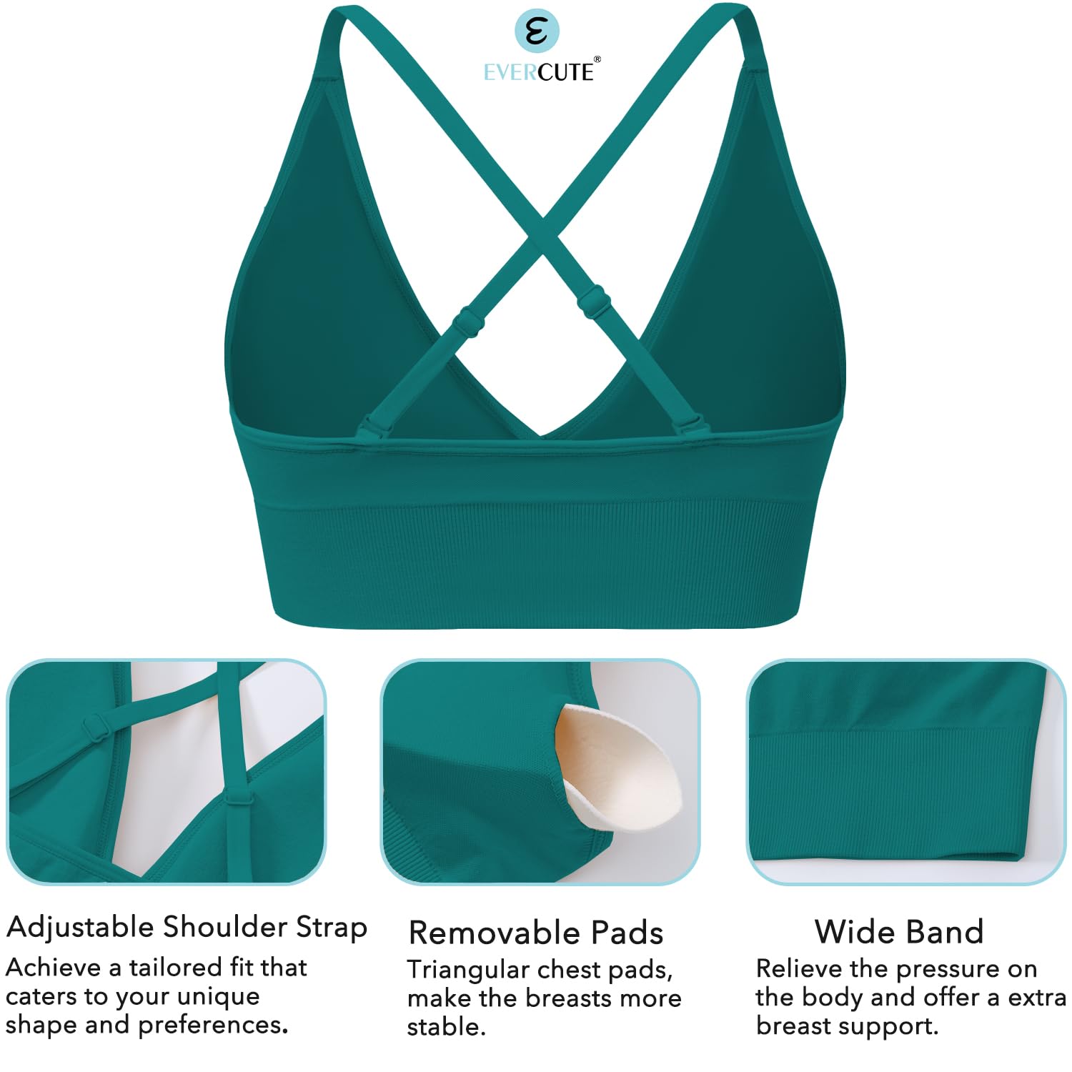 Women's V-Neck Seamless Adjustable Padded Sports Bra