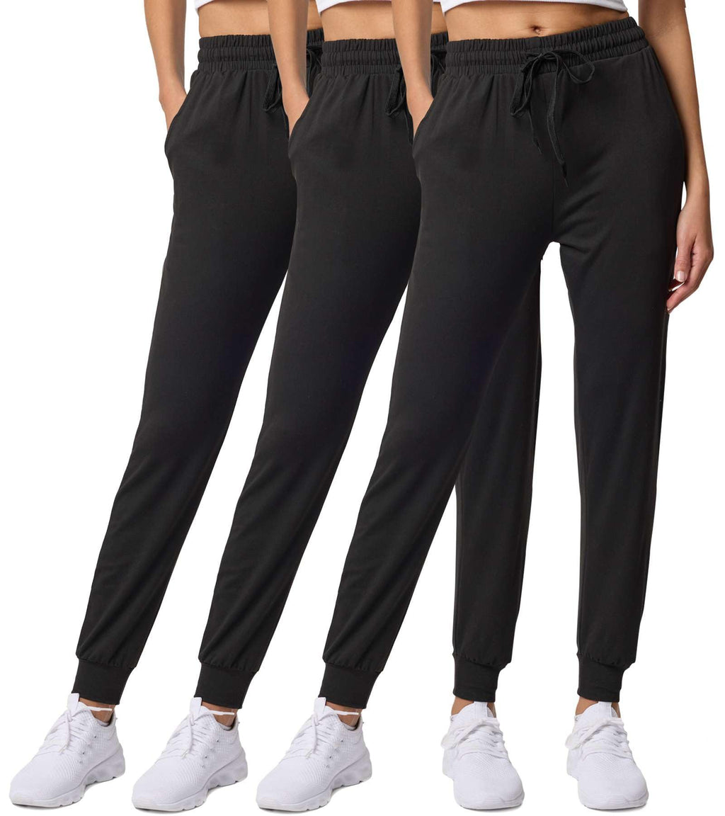 Women's Lightweight Yoga and Workout Jogger Pants 3-Pack